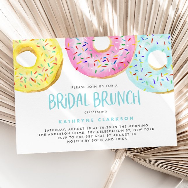Colourful Pastel Sprinkle Doughnuts Bridal Brunch Invitation (Creator Uploaded)