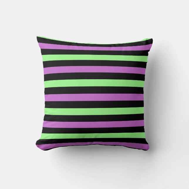 Colourful Pastel Stripe Pattern Cushion (Front)