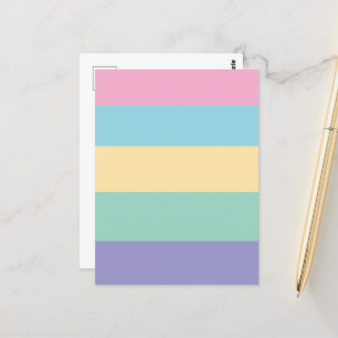 Colourful Pastel Stripes Pattern Flat Card