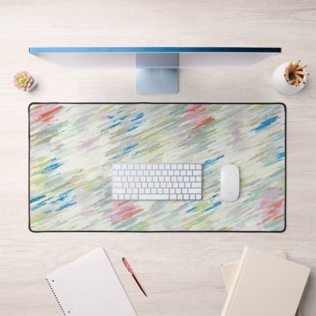 Colourful Pastel Style Abstract Striped Desk Mat (Office 1)