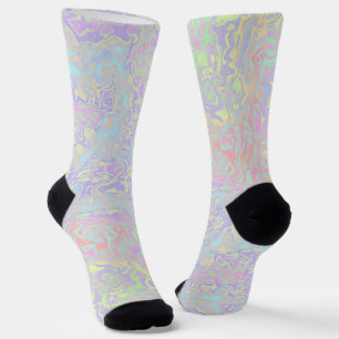 Colourful Pastel Swirly Trippy Acid Trip Rainbow Socks
