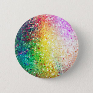 Colourful Pastel Tones Retro Glitter 6 Cm Round Badge