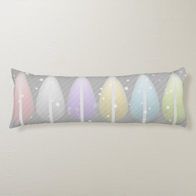 Colourful Pastel Trees Winter Modern Art Body Cushion (Front)