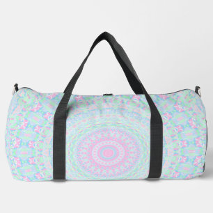 Colourful Pastel Trippy Groovy Retro Hippie Mandal Duffle Bag