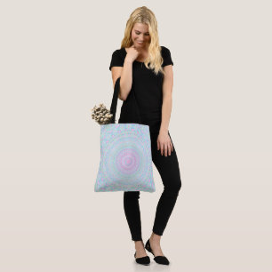 Colourful Pastel Trippy Groovy Retro Hippie Mandal Tote Bag