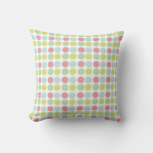 Colourful Pastel Watercolor Dots Cushion
