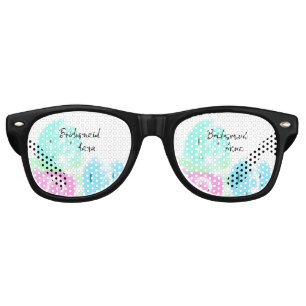 Colourful pastel watercolor floral bridemaid add n retro sunglasses
