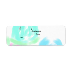 Colourful pastel watercolor floral bridemaid add n return address label