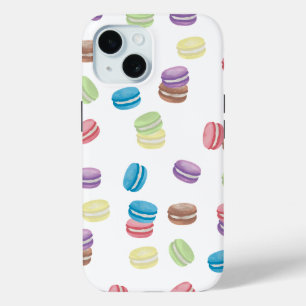 Colourful Pastel Watercolor French Macarons  iPhone 15 Case