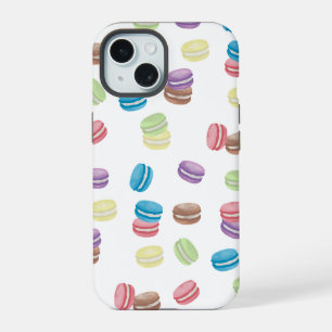 Colourful Pastel Watercolor French Macarons iPhone 15 Case