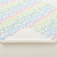 Colourful Pastel Waves Kawaii Emoji Clouds Pattern