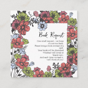 Colourful Pastel Wildflower Baby Book Request Enclosure Card