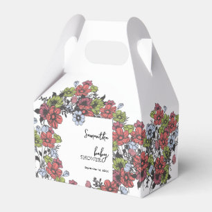 Colourful Pastel Wildflower Baby Shower Favour Box