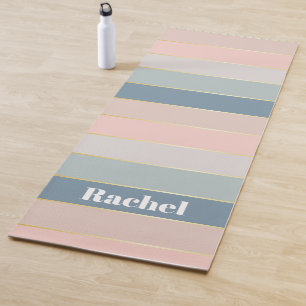 Colourful Pastell Personalised Colour Stripes Yoga Mat