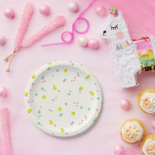 Colourful Pastels Confetti Dots Oh What Fun Holida Paper Plate