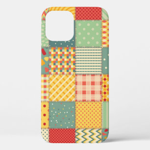 Colourful patchwork: abstract seamless ornaments. iPhone 12 case