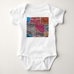Colourful Patchwork Carpet Closeup Detail Baby Bodysuit
