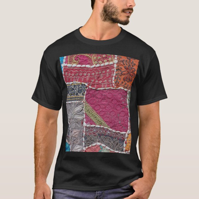 Colourful Patchwork Carpet Closeup Detail T-Shirt (Front)