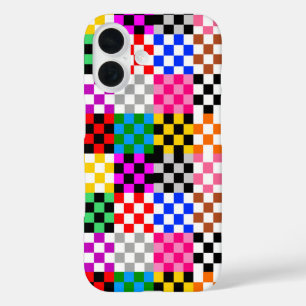 Colourful Patchwork Chequered Pattern Design  iPhone 16 Case