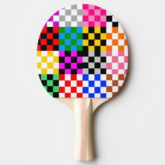 Colourful Patchwork Chequered Pattern Design  Ping Pong Paddle (Front)