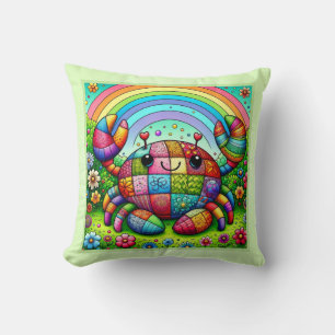 Colourful Patchwork Crab Cushion