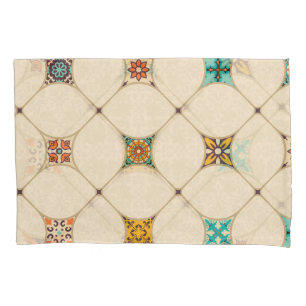 Colourful Patchwork Islam Arabic Tile Pillowcase