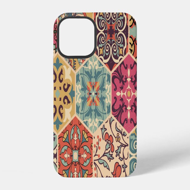 Colourful Patchwork Islam Majolica Tile iPhone Case (Back)