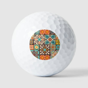 Colourful Patchwork Islam Motifs Tile Golf Balls