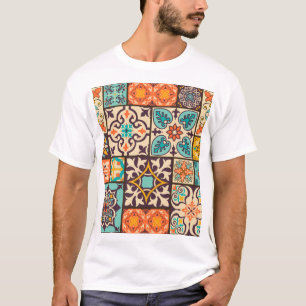 Colourful Patchwork Islam Motifs Tile T-Shirt