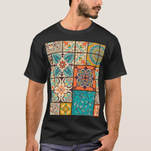 Colourful Patchwork Islamic Majolica Tile T-Shirt