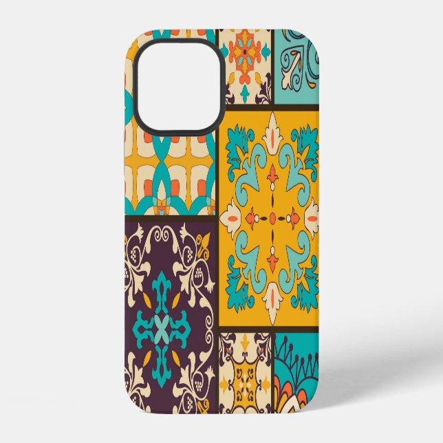 Colourful Patchwork Islamic Tile Seamless iPhone Case (Back)