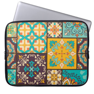 Colourful Patchwork Islamic Tile Seamless Laptop Sleeve
