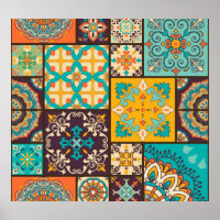 Colourful Patchwork Islamic Tile Seamless