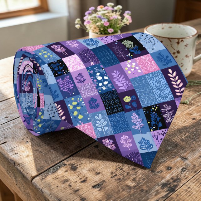 Colourful Patchwork Pattern Custom Necktie (Creator Uploaded)