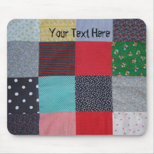 colourful patchwork patterned vintage fabric mouse pad