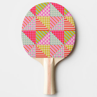 Colourful Patchwork Ping Pong Table Tennis Paddle