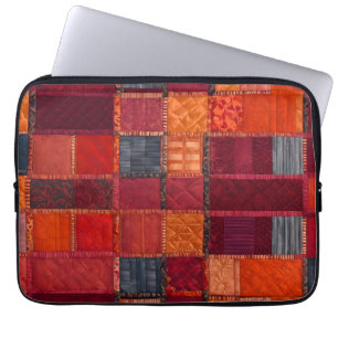 Colourful Patchwork Quilt Art Laptop Case