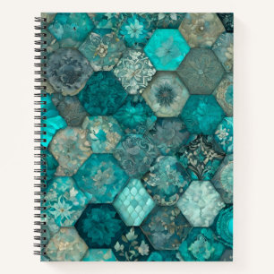 Colourful Patchwork Quilt Art Spiral Notebook