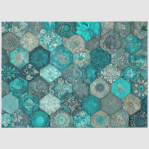 Colourful Patchwork Quilt Art Tissue Paper