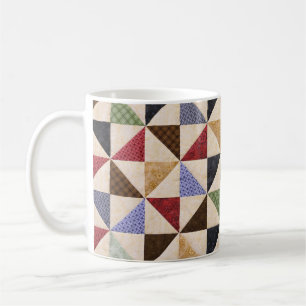 Colourful Patchwork Quilt: Flower Texture. Coffee Mug