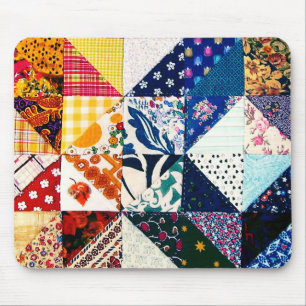 Colourful Patchwork Quilt Mouse Pad