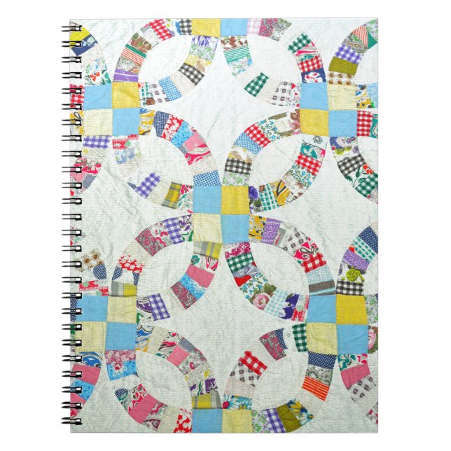 Colourful patchwork quilt notebook (Front)
