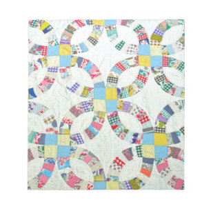 Colourful patchwork quilt notepad