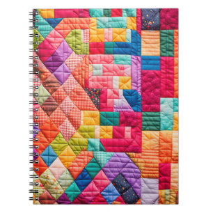 Colourful Patchwork Quilt Pattern Notebook