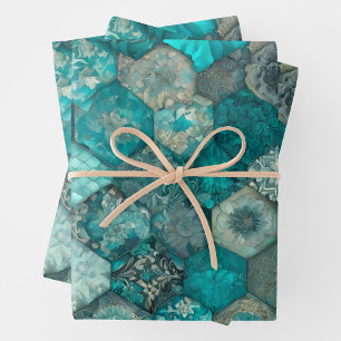 Colourful Patchwork Quilt Wrapping Paper Sheets