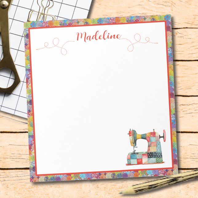 Colourful Patchwork Sewing Machine Notepad (Creator Uploaded)