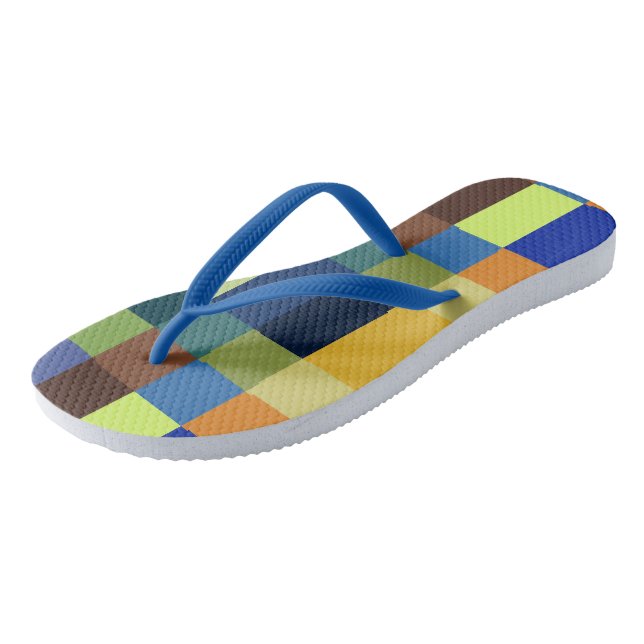 Colourful patchwork  thongs (Angled)