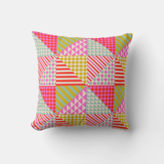 Colourful Patchwork Throw Pillow | Housewarming