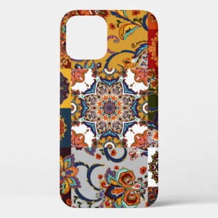Colourful Patchwork Tile: Majolica Pottery Style iPhone 12 Case