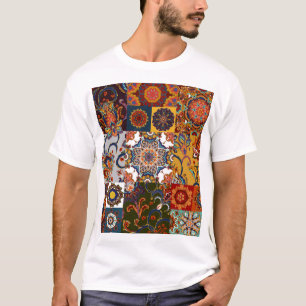 Colourful Patchwork Tile: Majolica Pottery Style T-Shirt